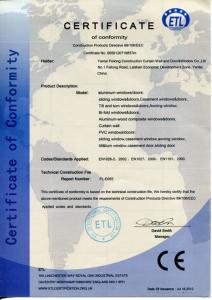 Certificate of conformity